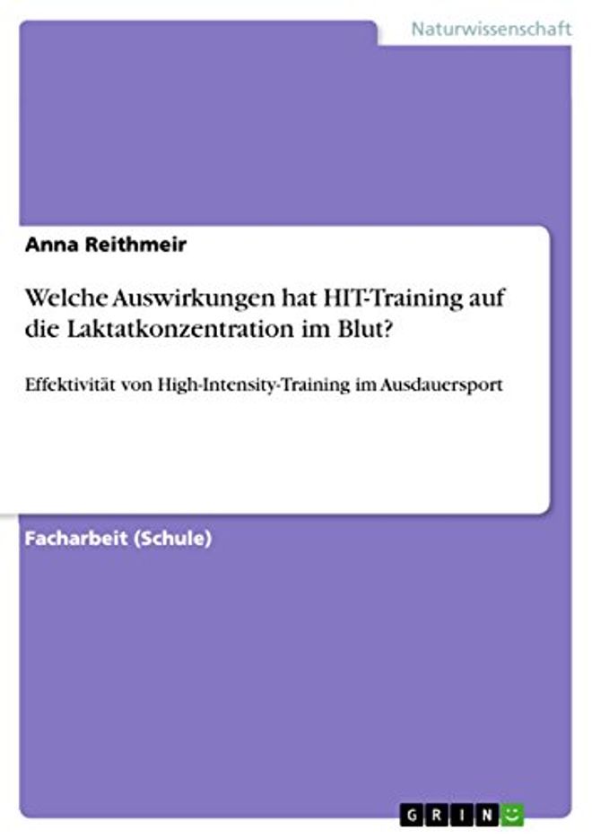 Welche Auswirkungen hat HIT-Training auf die Laktatkonzentration im Blut?